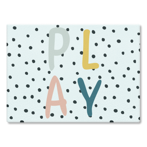 Play Polka Dot Print - glass chopping board by Emily @KindofSimpleDesigns