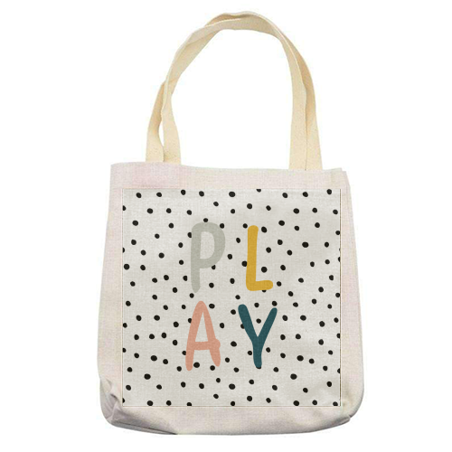 Play Polka Dot Print - printed tote bag by Emily @KindofSimpleDesigns