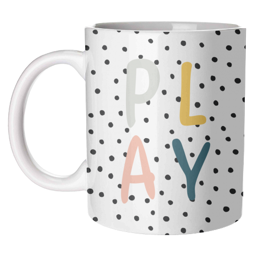 Play Polka Dot Print - unique mug by Emily @KindofSimpleDesigns