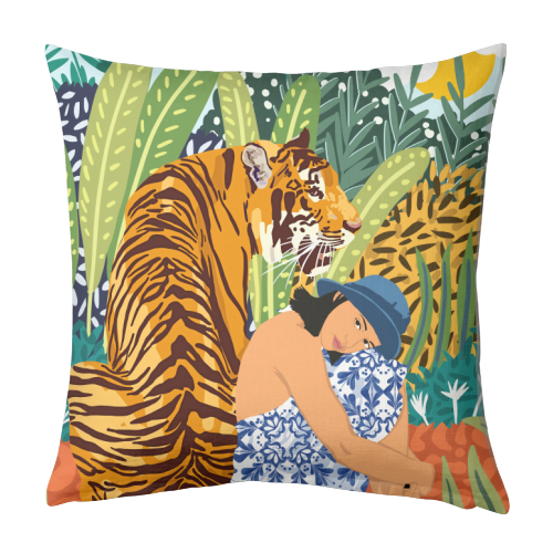 Awaken The Tiger Within - designed cushion by Uma Prabhakar Gokhale