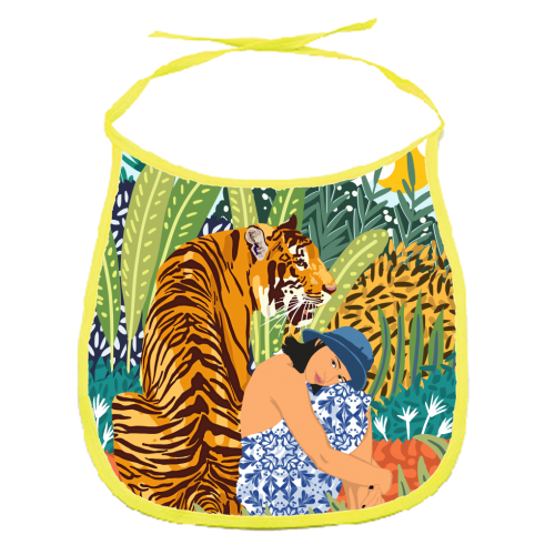 Awaken The Tiger Within - funny baby bib by Uma Prabhakar Gokhale