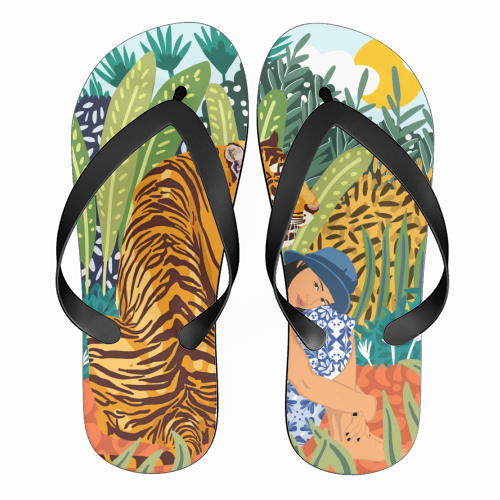 Awaken The Tiger Within - funny flip flops by Uma Prabhakar Gokhale