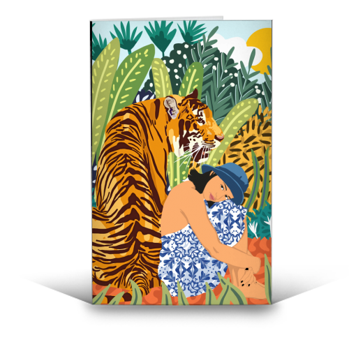 Awaken The Tiger Within - funny greeting card by Uma Prabhakar Gokhale