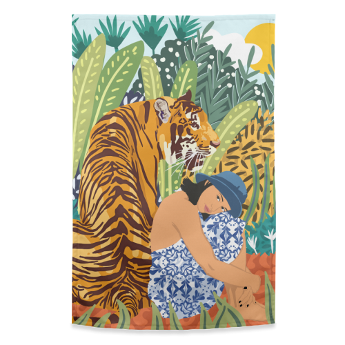 Awaken The Tiger Within - funny tea towel by Uma Prabhakar Gokhale