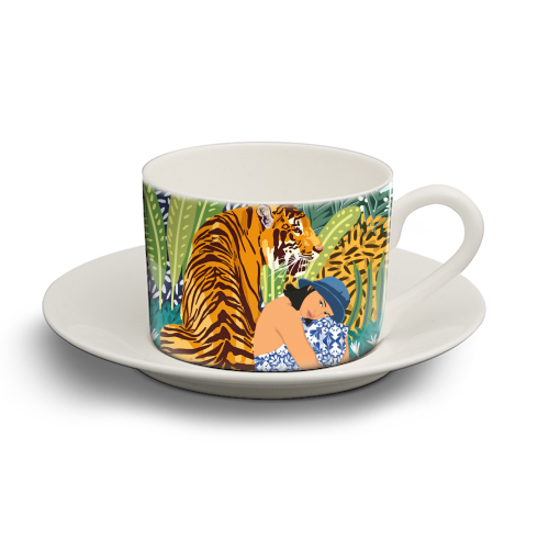 Awaken The Tiger Within - personalised cup and saucer by Uma Prabhakar Gokhale