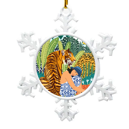 Awaken The Tiger Within - snowflake decoration by Uma Prabhakar Gokhale