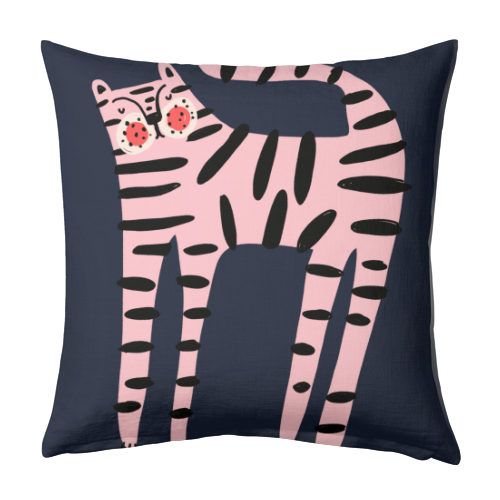 Pink Tiger - designed cushion by Nichola Cowdery