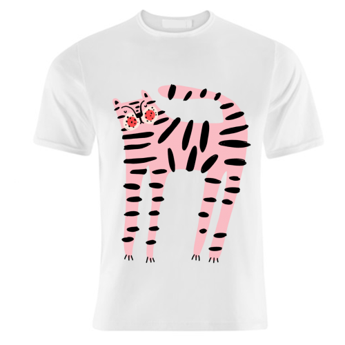 Pink Tiger - unique t shirt by Nichola Cowdery