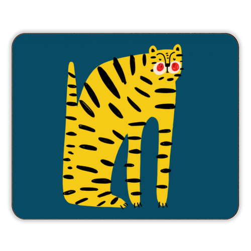 Mustard Tiger Stripes - designer placemat by Nichola Cowdery