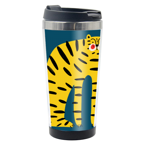 Mustard Tiger Stripes - photo water bottle by Nichola Cowdery