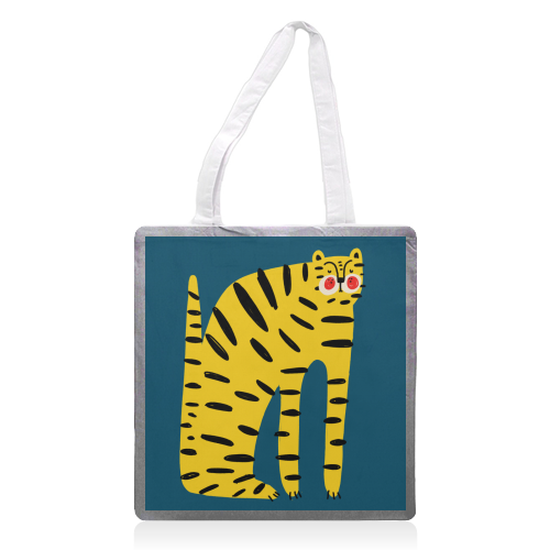Mustard Tiger Stripes - printed tote bag by Nichola Cowdery