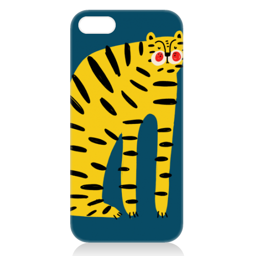 Mustard Tiger Stripes - unique phone case by Nichola Cowdery