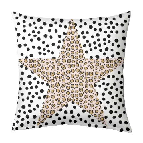 Leopard Print Star - designed cushion by The 13 Prints