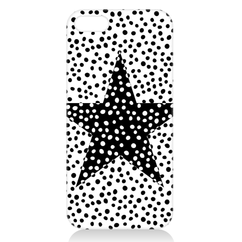 Black & White Polka Dot Star Pattern - unique phone case by The 13 Prints