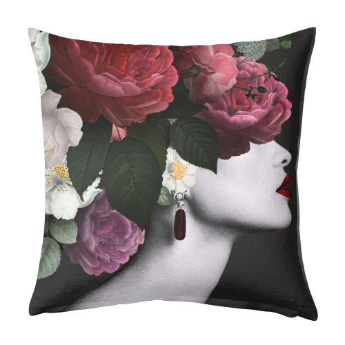 Flower lady - designed cushion by Larissa Grace
