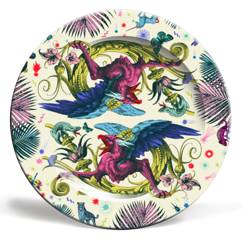 Mythical Beasts - ceramic dinner plate by Wallace Elizabeth