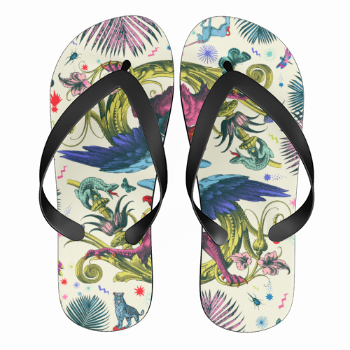 Mythical Beasts - funny flip flops by Wallace Elizabeth