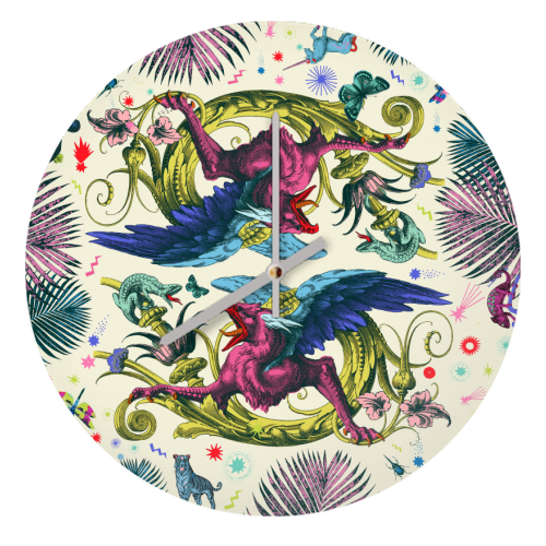 Mythical Beasts - quirky wall clock by Wallace Elizabeth