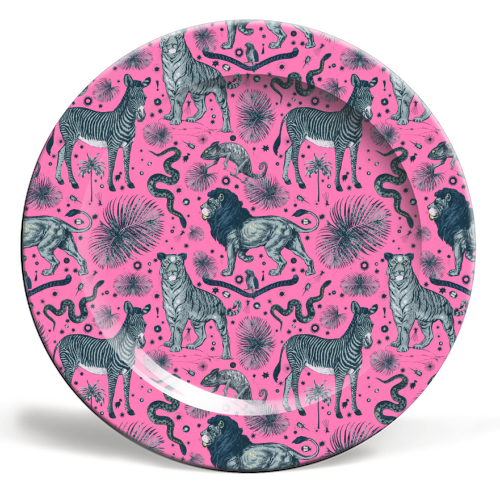 Exotic Jungle Animal Print - ceramic dinner plate by Wallace Elizabeth