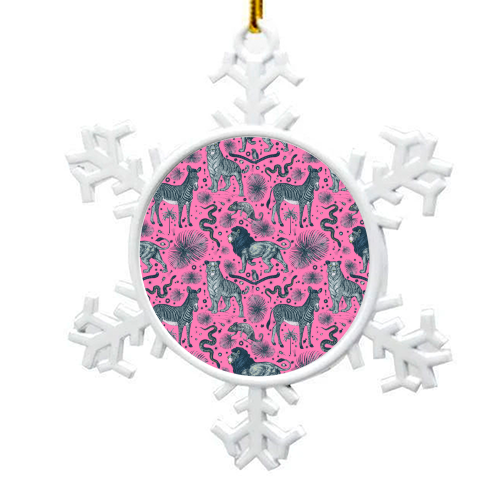 Exotic Jungle Animal Print - snowflake decoration by Wallace Elizabeth