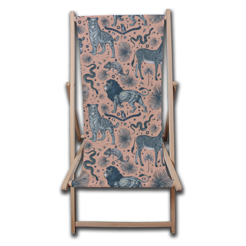 Exotic Jungle Animal Print - canvas deck chair by Wallace Elizabeth