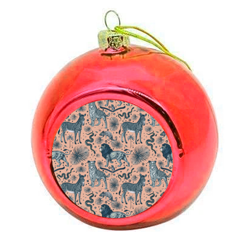 Exotic Jungle Animal Print - colourful christmas bauble by Wallace Elizabeth