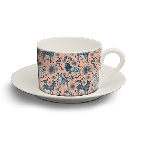Exotic Jungle Animal Print - personalised cup and saucer by Wallace Elizabeth