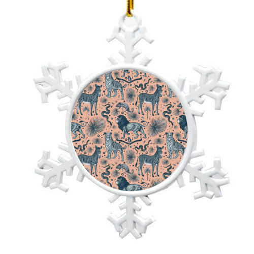 Exotic Jungle Animal Print - snowflake decoration by Wallace Elizabeth