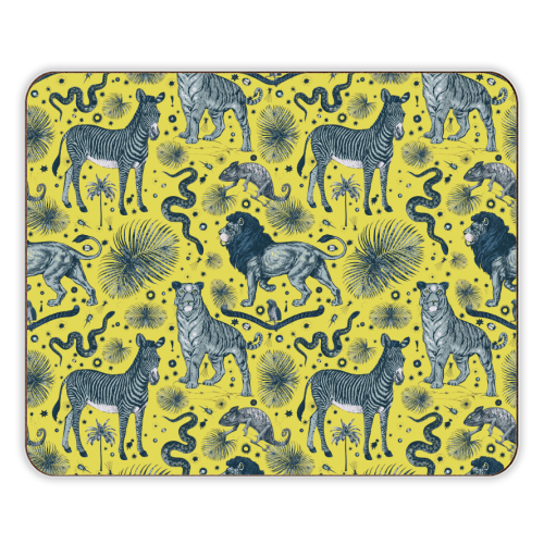 Exotic Jungle Animal Print in Yellow - designer placemat by Wallace Elizabeth