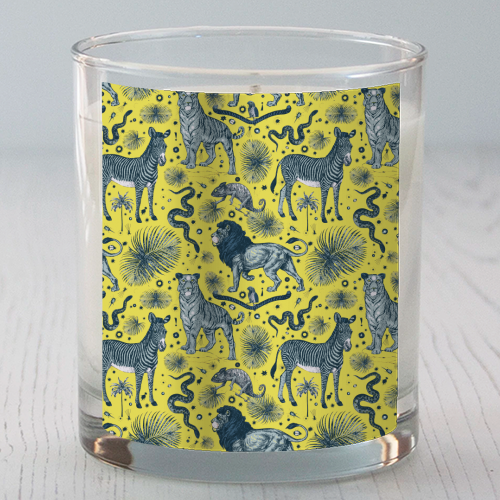 Exotic Jungle Animal Print in Yellow - scented candle by Wallace Elizabeth