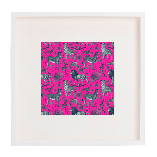 Exotic Jungle Animal Print - Magenta - framed poster print by Wallace Elizabeth