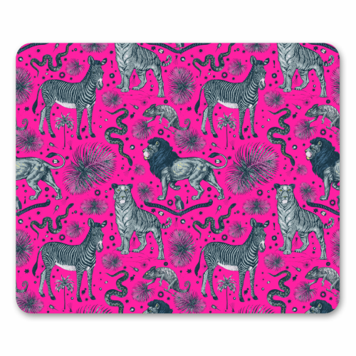 Exotic Jungle Animal Print - Magenta - funny mouse mat by Wallace Elizabeth
