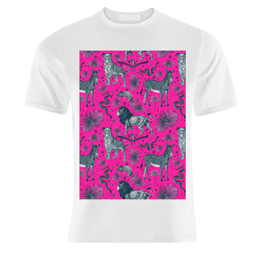 Exotic Jungle Animal Print - Magenta - unique t shirt by Wallace Elizabeth