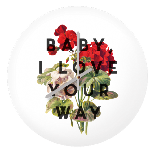 Baby, I Love Your Way - quirky wall clock by The 13 Prints