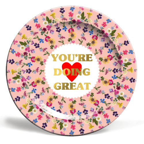 YOU'RE DOING GREAT - ceramic dinner plate by PEARL & CLOVER
