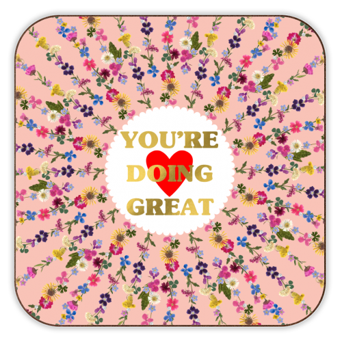 YOU'RE DOING GREAT - personalised beer coaster by PEARL & CLOVER