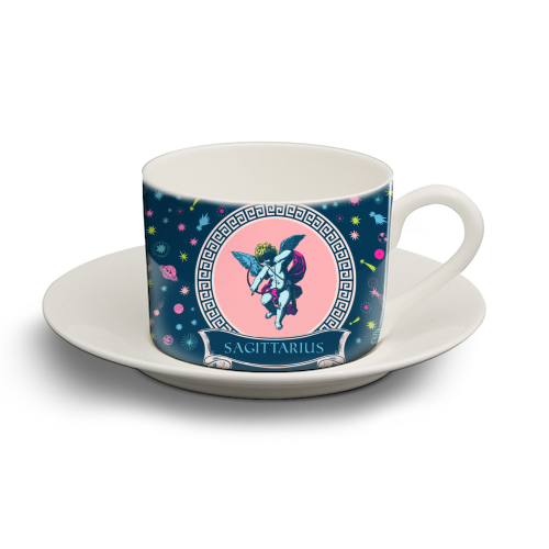 Sagittarius - personalised cup and saucer by Wallace Elizabeth