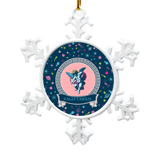 Sagittarius - snowflake decoration by Wallace Elizabeth