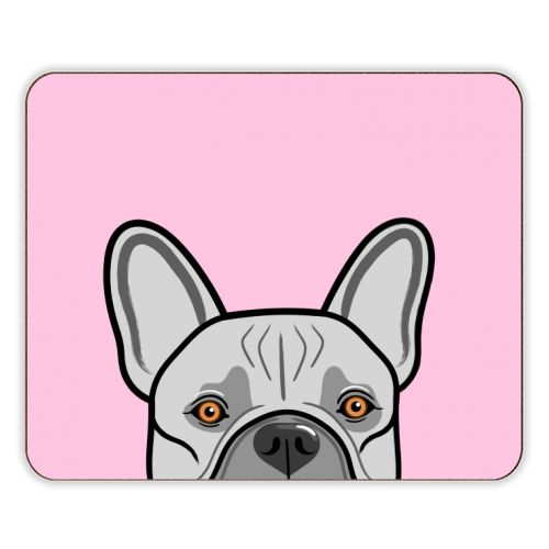 Peek-a-boo French Bulldog (pink) - designer placemat by Adam Regester