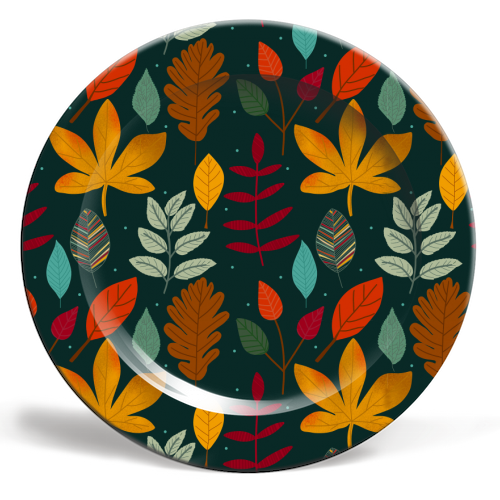 autumn colors - ceramic dinner plate by haris kavalla