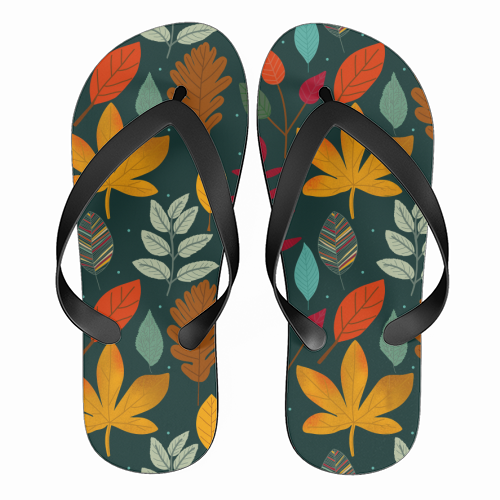 autumn colors - funny flip flops by haris kavalla