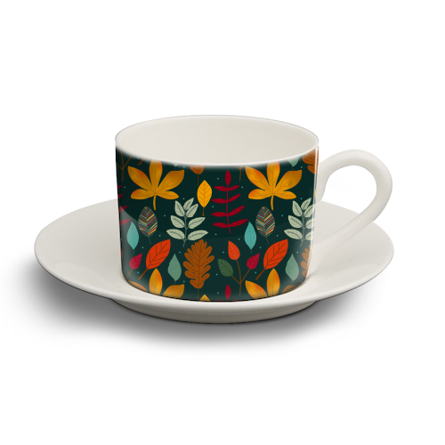 autumn colors - personalised cup and saucer by haris kavalla