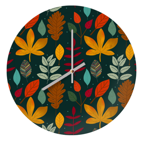 autumn colors - quirky wall clock by haris kavalla