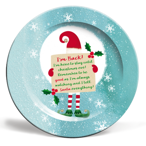 ELF - I'M BACK - ceramic dinner plate by The Boy and the Bear