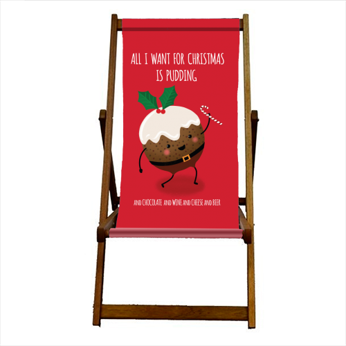 Christmas Pudding - canvas deck chair by Mandy Kippax