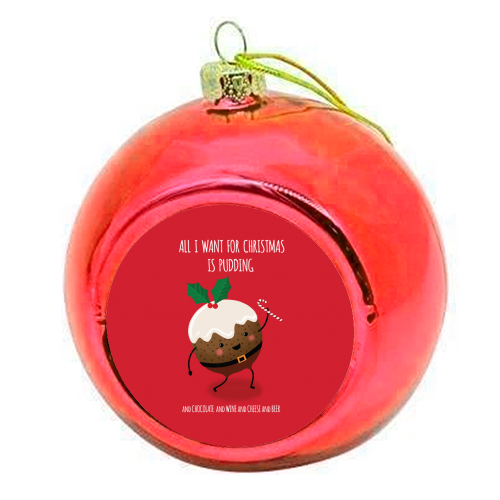 Christmas Pudding - colourful christmas bauble by Mandy Kippax