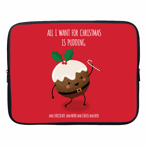 Christmas Pudding - designer laptop sleeve by Mandy Kippax