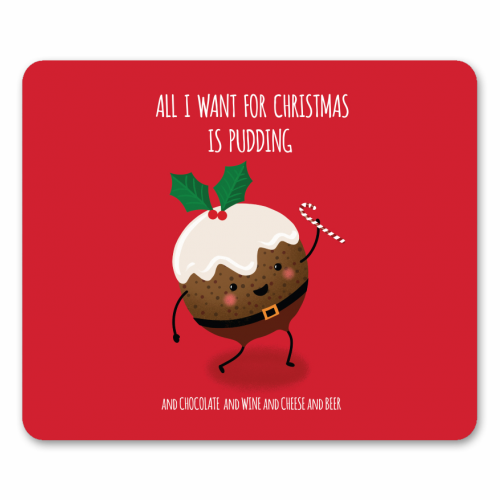 Christmas Pudding - funny mouse mat by Mandy Kippax