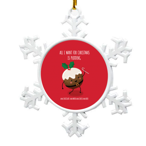 Christmas Pudding - snowflake decoration by Mandy Kippax