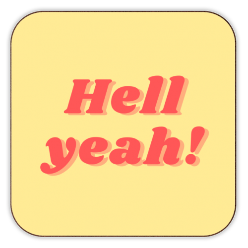 Hell yeah! - personalised beer coaster by Proper Job Studio